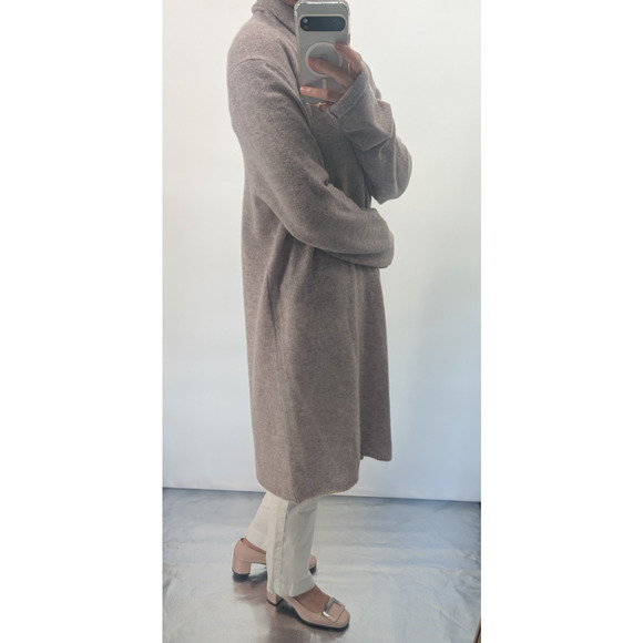 NWOT White + Warren 100% Cashmere Open-front Trapeze Cardigan Sz S Beige #3D501 - Picture 4 of 11